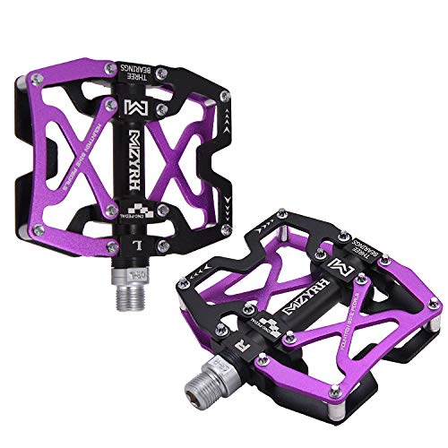 Image of MZYRH Mountain Bike Pedals, Ultra Strong Colorful CNC Machined 9 /16 inch Cycling Sealed 3 Bearing Pedals