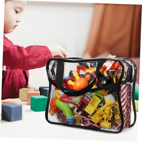 Sacs de rangement imperméables pour jouets avec compartiments filet transparents