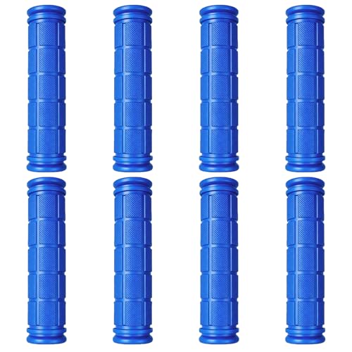 Kasteco 4 Pairs Bicycle Handle Bar Grips Mushroom Grips for BMX/MTB/Road Mountain Bikes (Blue)