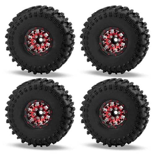 RC���f���p�[�c For TRX4M For SCX24 For FMS 1/18 4 �� 1.0 �C���`�^�C���z�C�[���Z�b�g�X�P�[���N���[���[�����p���ׂĒn�`�S��(Red,Color2)