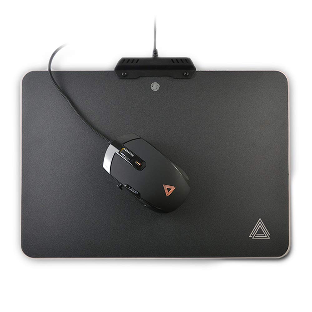 Lexip B5 - Tapis de Souris Gaming, Rigide Rétroéclairé, Réglage Tactile des Couleurs, Surface à Faibles Frottements, Meilleur Contrôle