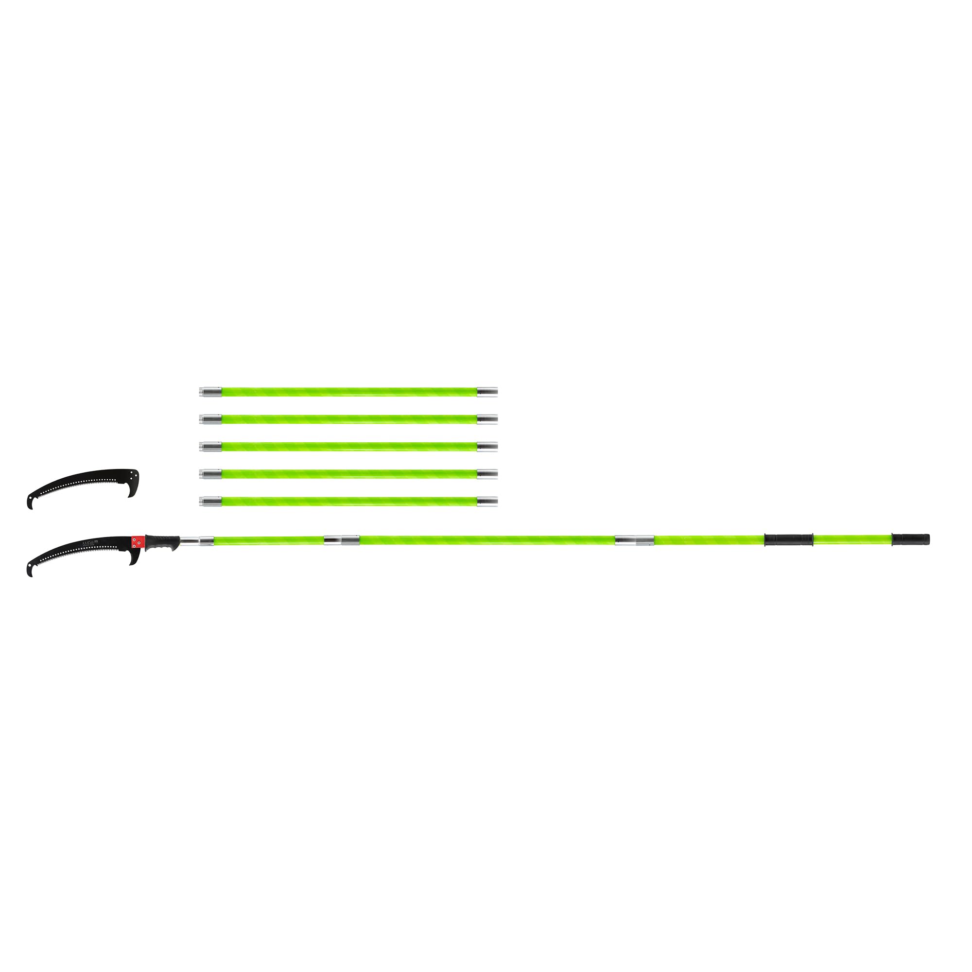 Scie télescopique de 8 m - Scie à élaguer avec manche télescopique en fibre de verre, scie de jardin et sécateur en acier au carbone, scie à élaguer pour branches hautes avec sac