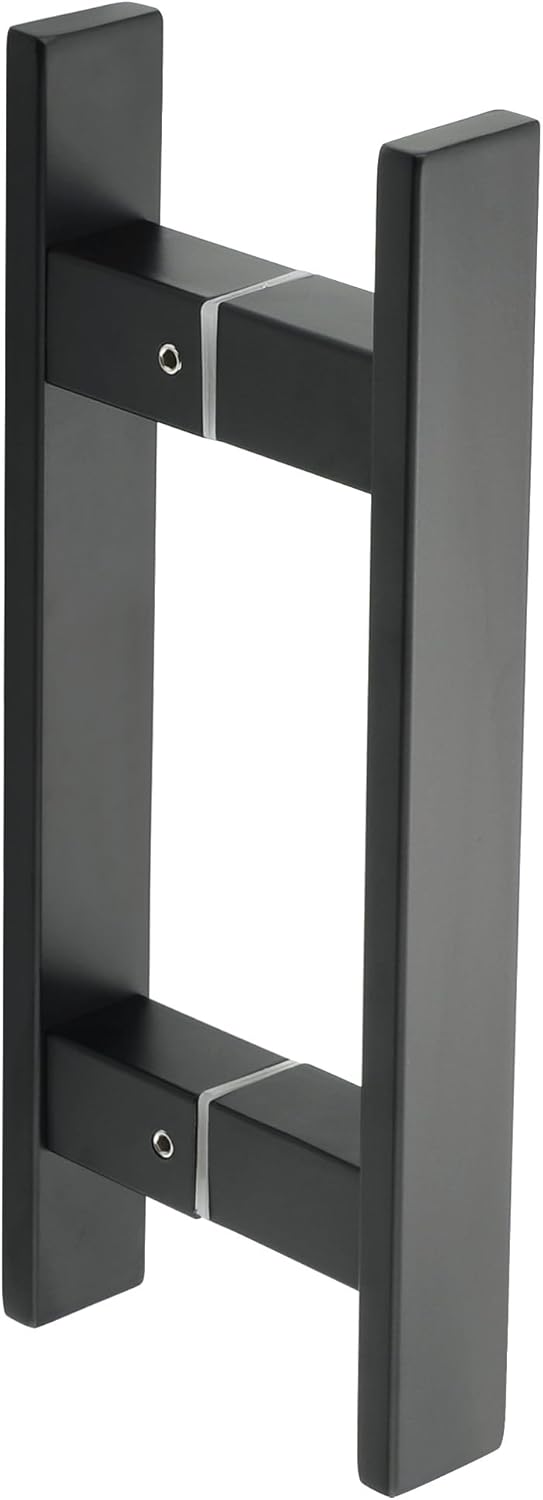 Alise 6" Shower Door Handle,Sliding Door Handles,Push Pull Glass Door Handle, Square Back to Back Shower Doors Handle, SUS304 Stainless Steel Shower Doors Hardware Replacement,Matte Black
