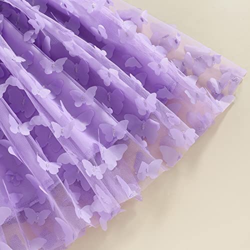 Toddler Baby Girl Butterfly Wings Dress Kids Girls Tulle Butterfly Wing Skirt Princess Sleeveless Birthday Tutu Party Dress (A Purple, 12-18 Months) #TOP6