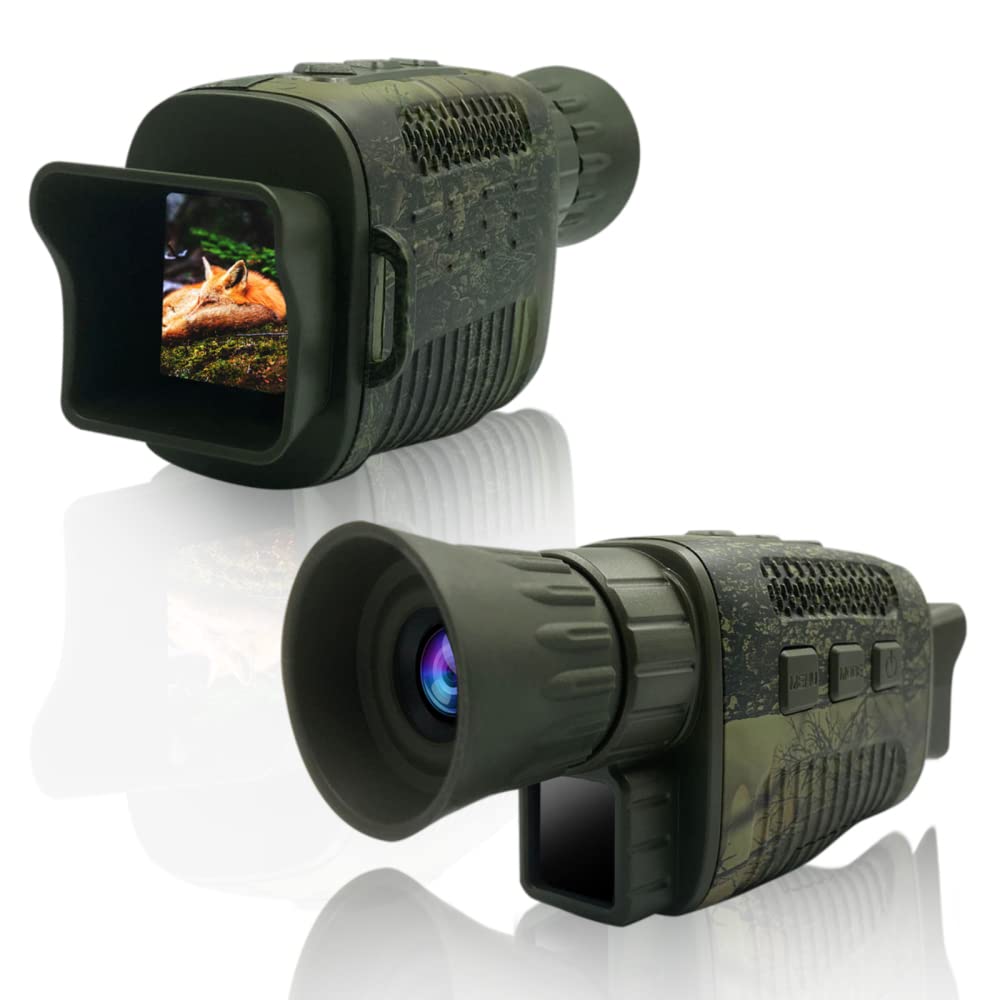 Mochalight Infrared Night Vision Monocular,1.5in TFT Screen 4k Full Goggles Save Photos & Video,5X Zoom Monoculars 7 Levels Infrared Adjustable for Hunting, Camping, Travel