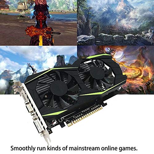Riiai Computer Gaming Graphics Card GTX1050TI 4GB DDR5 128Bit High Performance Game Graphics Card with Cooling Fan Low Noise Video Memory Card Compatible with HDMI/VGA/DVI/PCI-E