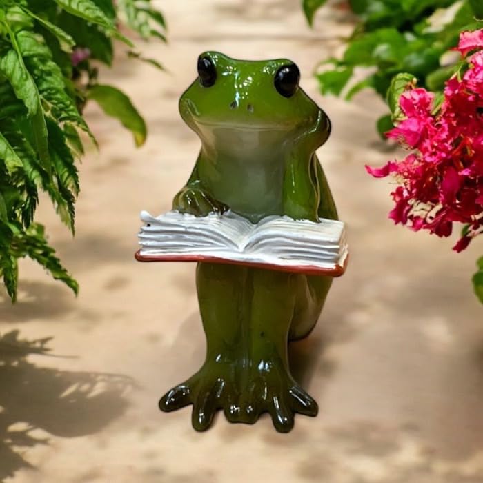 Amazon.co.jp: ミニチュアアニマル カエル 読書するカエル 小さな動物
