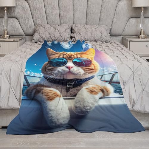 Manta ligera de gato que elimina el frío en el sofá sin pesar en la cama 7