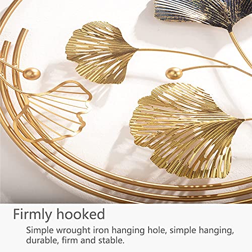 Ainydie 3D Ginkgo Leaf Metal Wall Art Decor, Handmade Ginkgo Leaves Metal Wall Hanging Sculpture, Natural Home Art Decoration For Living Room Bedroom Office Study,110X67Cm #TOP7