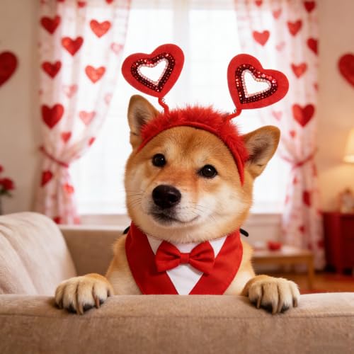 Disfraz de San Valentín para perro tamaño mediano miniatura 5