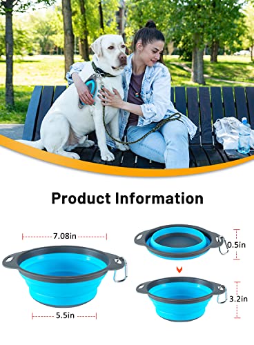 Collapsible Dog Bowls, 2 Pack Large Size 47Oz, Bpa Free, Dog Travel Water Bowl, Portable Dog Bowls For Dog/Cat #TOP3