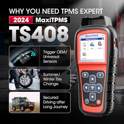 Autel MaxiTPMS TS408S Relearn Tool: 2025 OBD Programmming Scanner, Trigger OEM Universal 315, 433 Sensor, TPMS Reset, Diagnose, Read, Clear TPMS DTCs, Upgraded of Autel TS408, 401, Work as TS501 Pro
