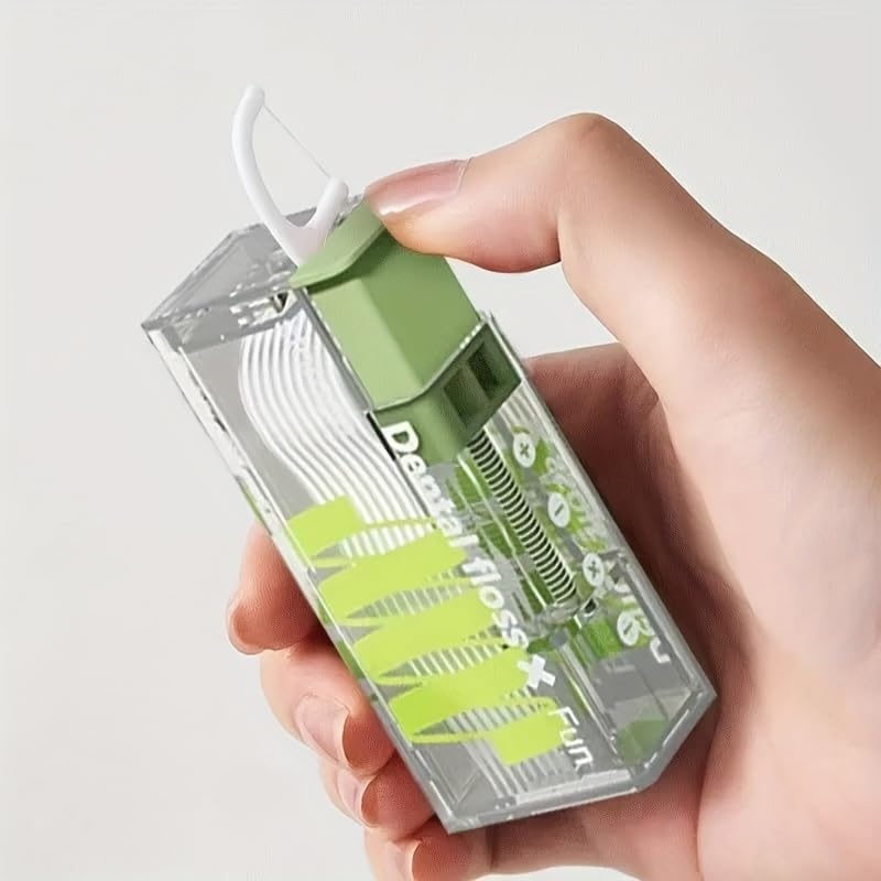 Portable Automatic Dental Floss Dispenser with a Travel Storage Box - Made of Durable ABS Plastic GR