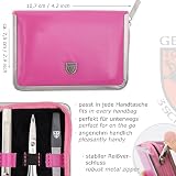 DREI SCHWERTER - 6-częściowy zestaw do manicure "Ravenna" | wysokiej jakości zestaw do pielęgnacji paznokci w różowym etui ze sztucznej skóry | zawartość: nożyczki do paznokci, nożyczki do skóry,