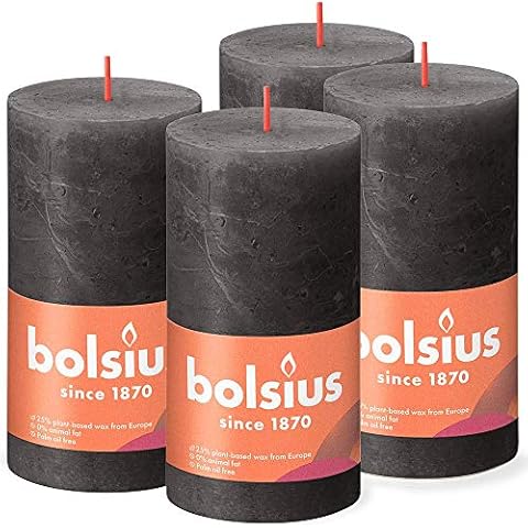 Bolsius Rustik Stumpenkerzen - Anthrazit Cover