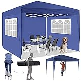 Faltpavillon 3x3/3x6 Pavillon Wasserdicht Gartenpavillon UV Schutz Faltpavillon mit 4 Seitenteilen Festival Partyzelt Sonnenschutz Pavillon für Strand / Garten / Hochzeit / Camping