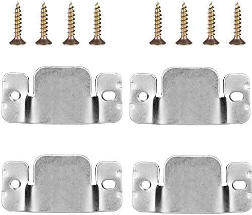 Mudder Universal Sectional Couch Bracket Sofa Interlocking Sofa Connector Bracket Couch Sectional Connectors with Screws Sectional Sofa Clips, 4 Pieces