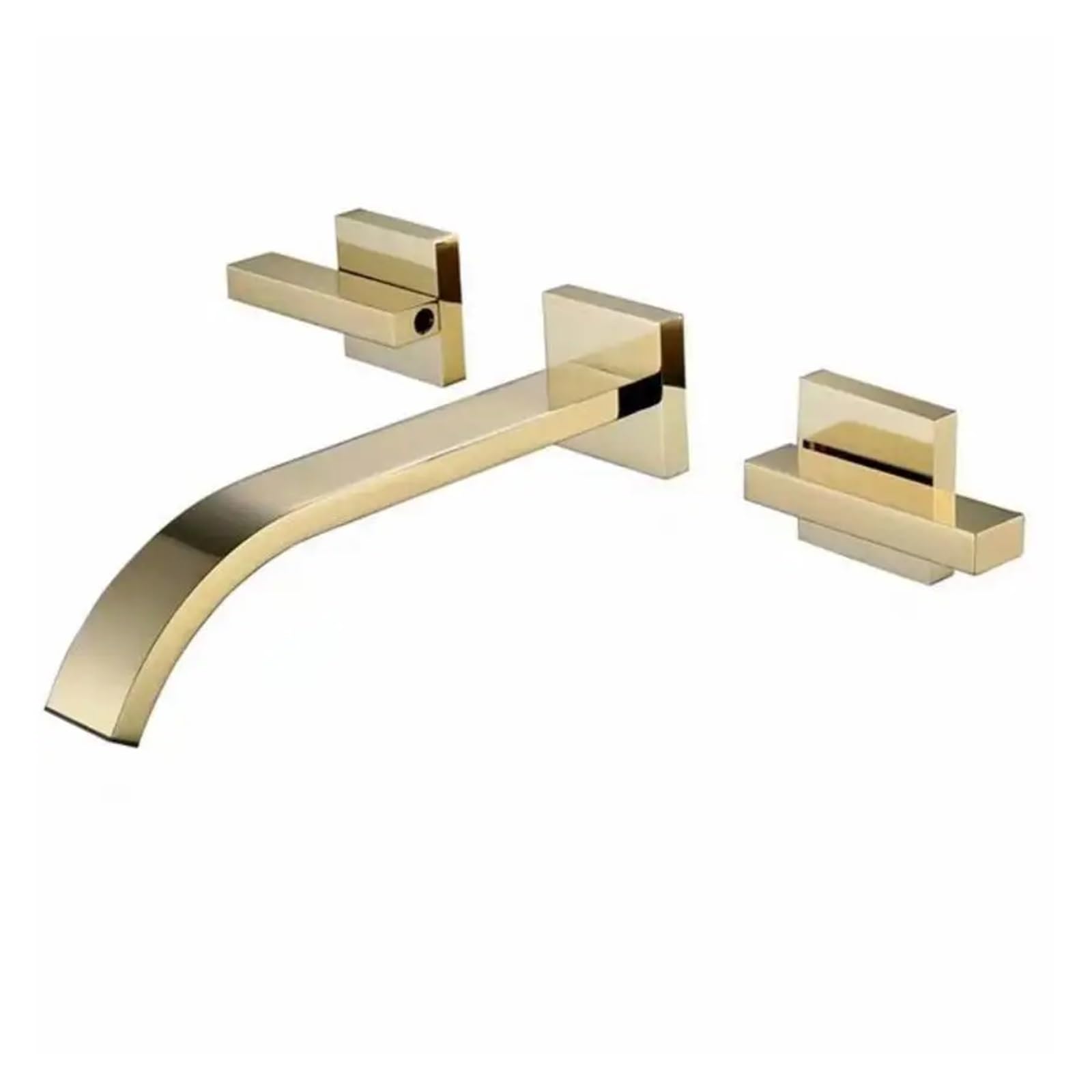 Gqnblvhzupdm Shine Gold Kitchen Faucets, Or Brushed In Wall Bathroom Basin Sink Waterfall Faucet, Mounted Mixer Tap Hot And Cold Water(Shine Gold)