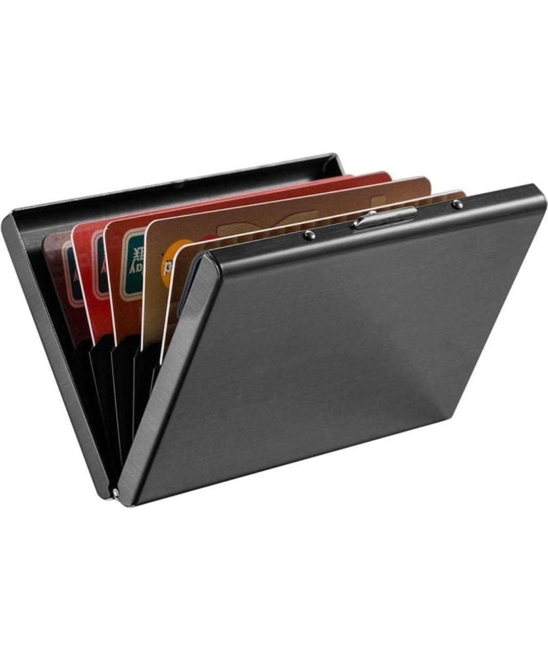 Trendy RFID Credit Card Holder for Men | Personalized Name Engraved Metal Card Wallet | Slim Debit, ATM & Business Card Case Organizer | Birthday & Wedding Gift for Men | Gift for Papa/Father,Black-image-37