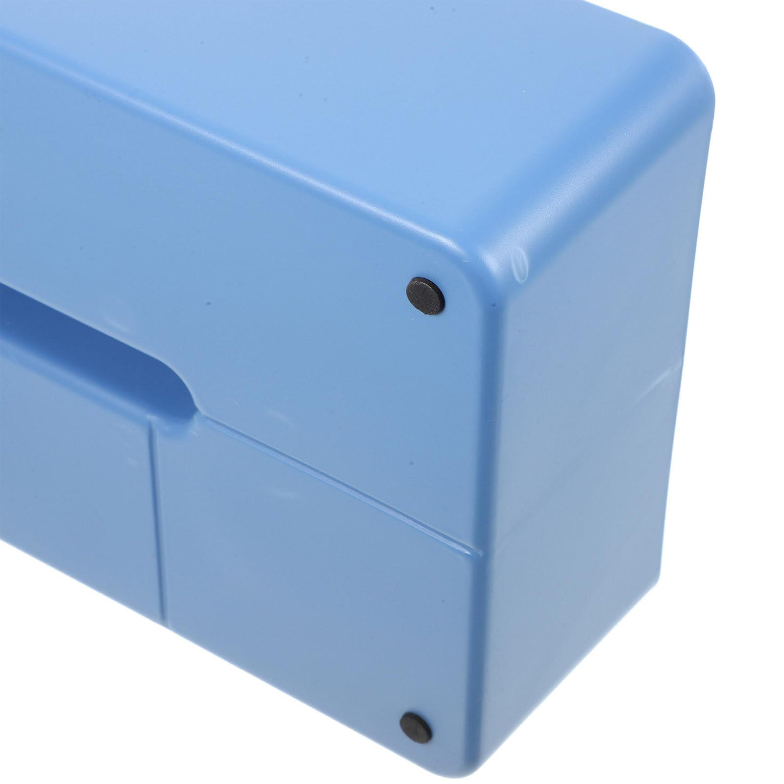 Boîte de Rangement Empilable Compartimentée 33x17x8 Cm Bleu Poignée, Organiseur de Table Multifonction pour Bureau, Matériel Artistique et Papeterie, Conteneur Pratique pour Stylo