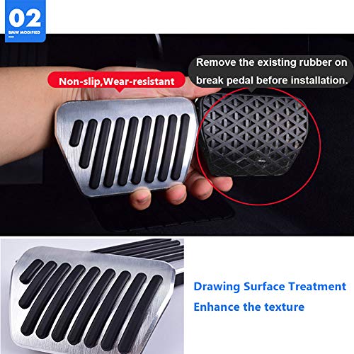 Jaronx for BMW No Drill Gas Brake Pedal, Anti-Slip Aluminium Alloy Accelerator Brake Pedal Cover (Fit: BMW 1 2 3 4 5 6 7 X3 X4 X5 X6 X7 Series,F15 F16 F30 G11 G20 G30 G01 G02 G05 G07) - Thumbnail 5