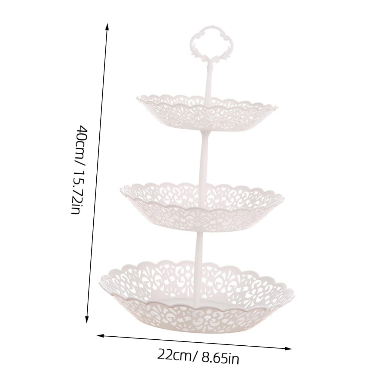 KICHOUSE Three Tier Fruit Bowl Fruit Platter Dessert Stand Cake Stand Round Tray Decorations Cake Platter Cake Table Cake Display Stand Bridal Platters Afternoon Tea Party Stand White