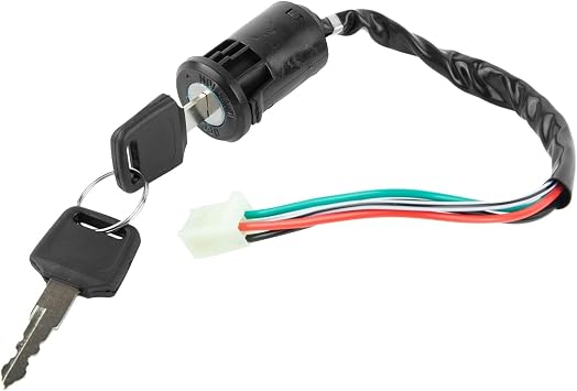 Yhenlovtt Motorcycle Ignition Switch 4 Wire 2 Keys ATV Quad Dirt Bike Kill Switch Replacement Electrical for LT80