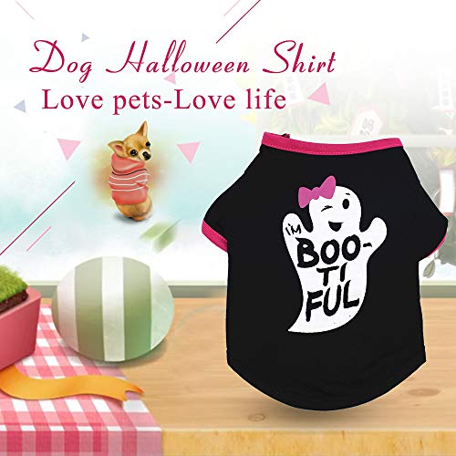 Qudai Cão Camisa Do Dia Das Bruxas Camisa Pet T Pet Roupas Para Animais de Estimação Roupas de Hallo