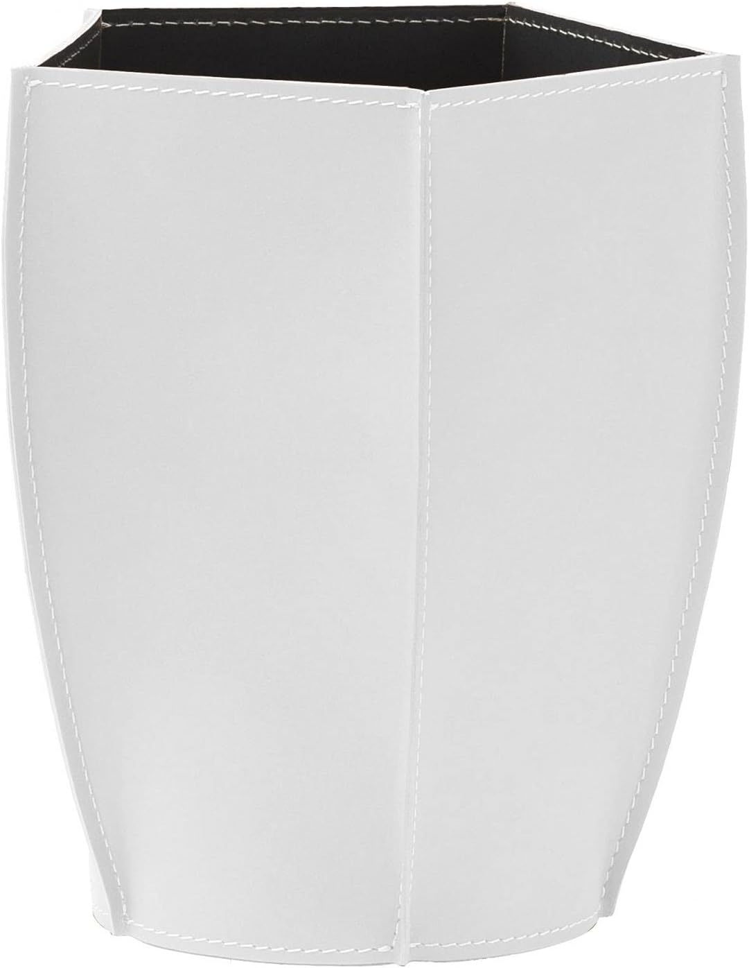 Gavemo POLIGONO, Waste-paper Basket in leather, Waste Bin, Wastebasket, Wastepaper by Limac Design®, White