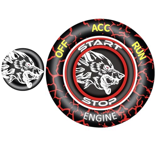 Housse de bouton poussoir pour Dodge Challenger look sport loup
