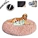 KSITH- Fly Cuccia Gatto Cane Interno Morbida ​Sfoderabile Animale Domestico Cuscino Peluche Rotondo Donut, Antiscivolo Lavabile per Grande Media Piccola Cani e Gatti- Leather Pink|| Ø110/43in(4XL)