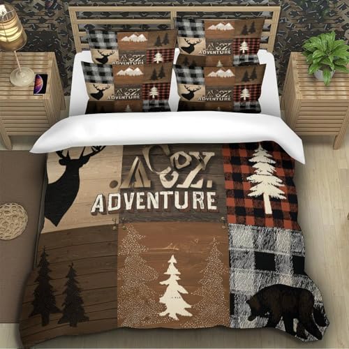 Housse de couette fermeture éclair ultra douce imprimé chalet