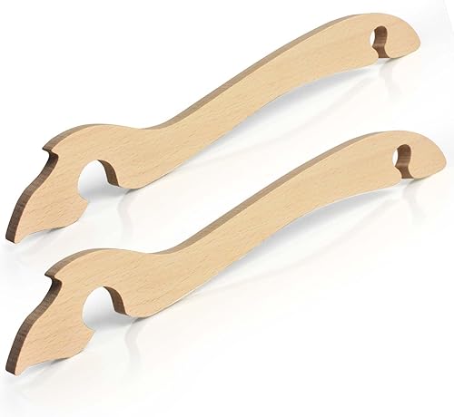 Extractor de estante de horno de madera, paquete de 2 herramientas de extracción de mango largo para horno tostador, freidora de aire, evita