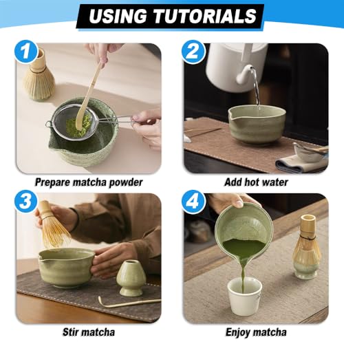 Kit de té Matcha 5 piezas para ceremonia moderna miniatura 5