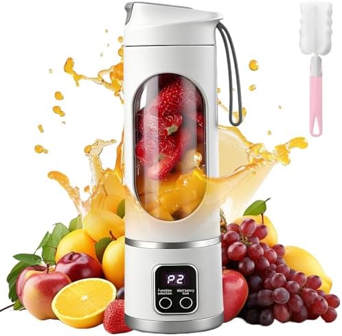 Portable Juicer Blender 450ml, Personal Blender USB Rechargeable,...