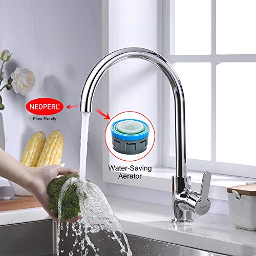 Ibergrif Einhebel Küchenarmatur, Hoch Wasserhahn für Bad mit Auslauf Höhe 271 mm, Chrom-M14022 – Ansicht 5