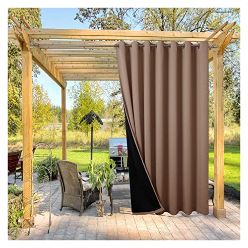 Cortinas con ojales para exteriores para jardín, patio, cenador, impermeable, protección UV, opacas, aislamiento térmico, 1,5 x 2,7 m