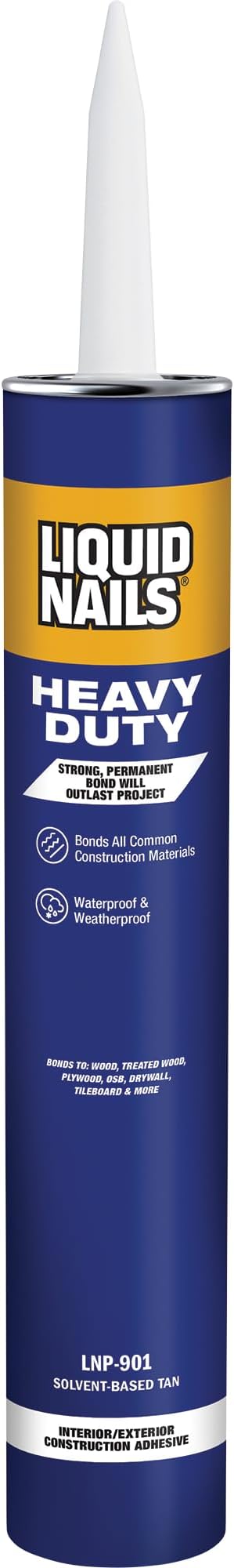 Liquid Nails LN-901 Heavy Duty Tan Solvent Based Construction Adhesive, 28 oz