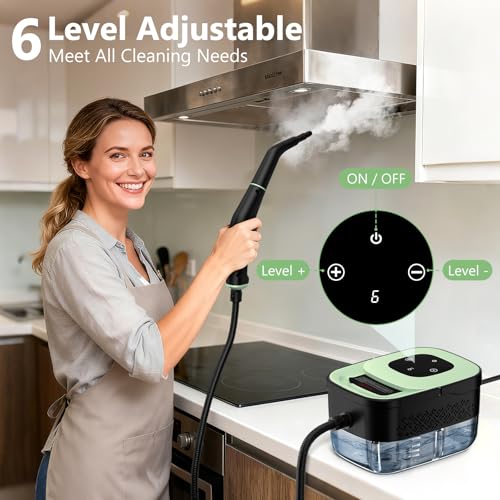Steam Cleaner, Portable Steamer for Cleaning with 16pcs Accessories, 6-Level Adjustable and 15s Heat-Up, Handheld Steam Cleaner for Home, Tile, Dirt, Grout, Grease, Car Detailing - view 2