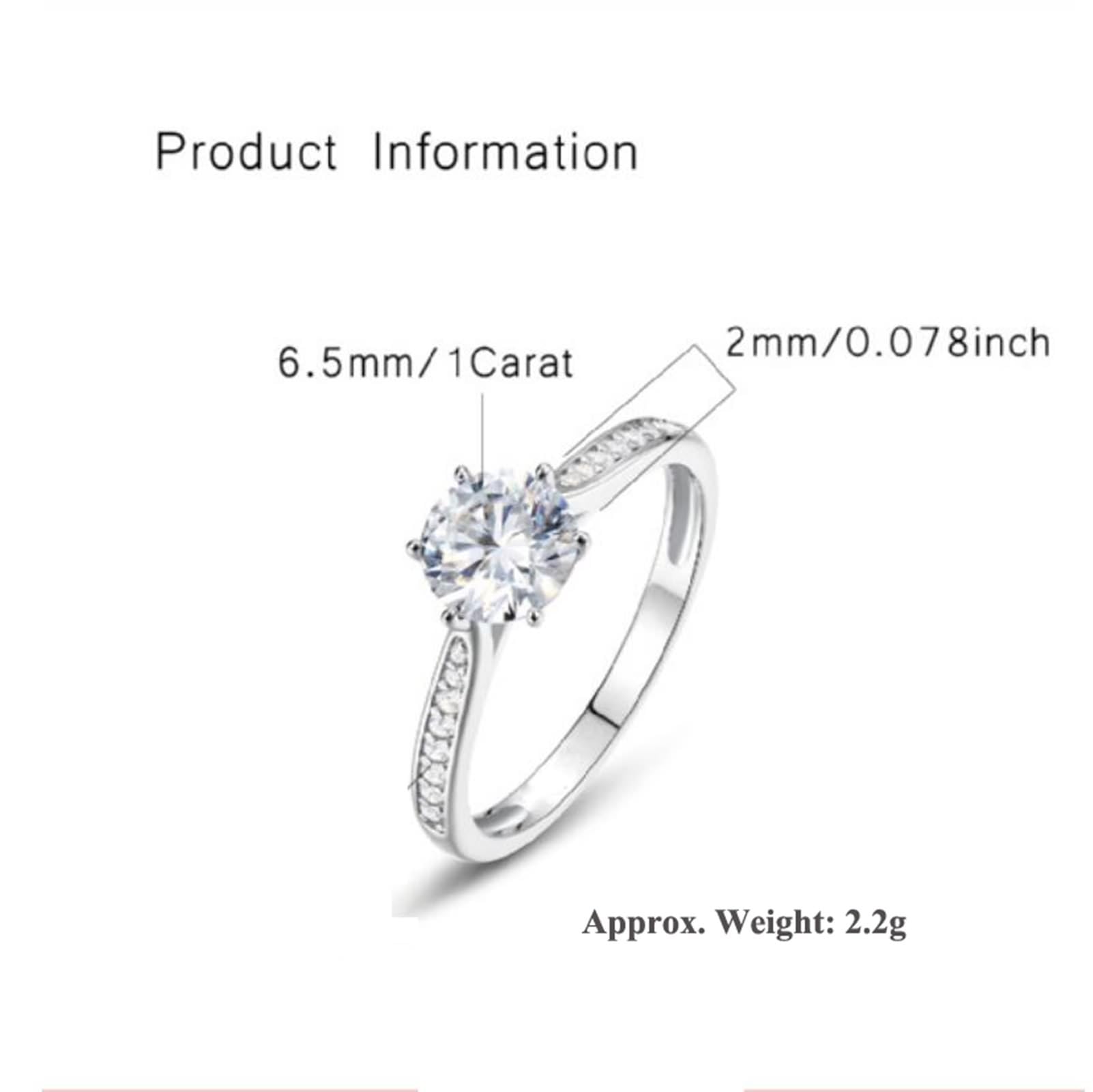 KnSam Auténticas joyas de platino 950, anillos de pareja con moissanita, anillos de pareja PT950, talla 53 (16,9)