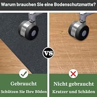 Bodenschutzmatte für Hartböden 120 x 160 cm Schreibtischstuhl Unterlage | Bodenschutzmatten Gaming | Computerstuhl Teppiche | Teppich Bürostuhl matten für Laminat | Parkett | Kratzfest rutschfest – Ansicht 4