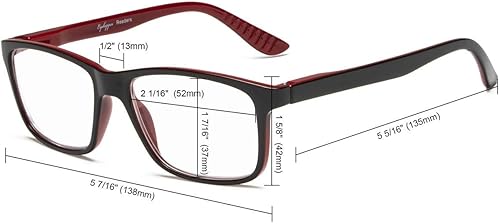 Miniatura 9 de Eyekepper 5 pares de lentes de lectura clásicos con marco rectangular para hombre y mujer