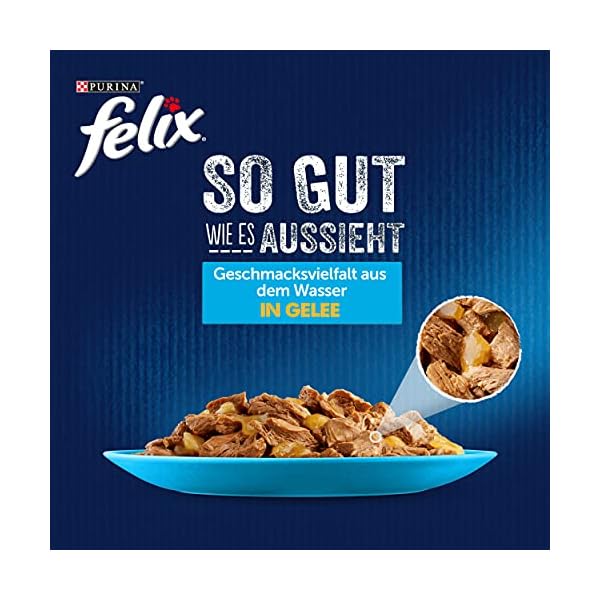 Felix So gut wie es aussieht Katzenfutter nass in Gelee, Fisch Sorten-Mix, 120er Pack (120 x 85g) – Bild 4