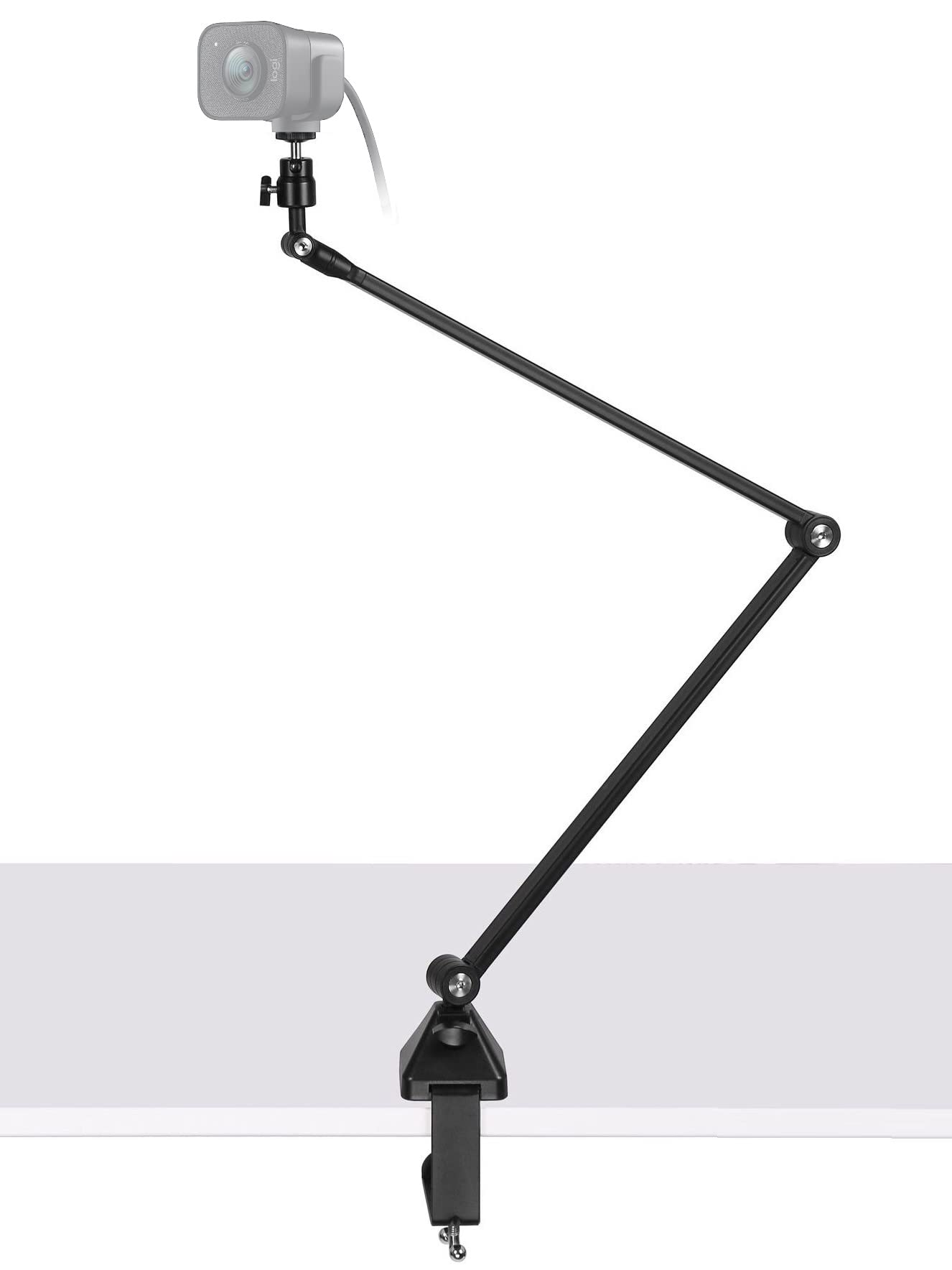 Webcam-Licht Haterung, 26cm Ringlicht mit klappbarem Metallarmhalter Kompatibel mit Logitech Webcams StreamCam C920 C930 C922 C925 C615 Brio, Kompatibel mit iPhone Handy