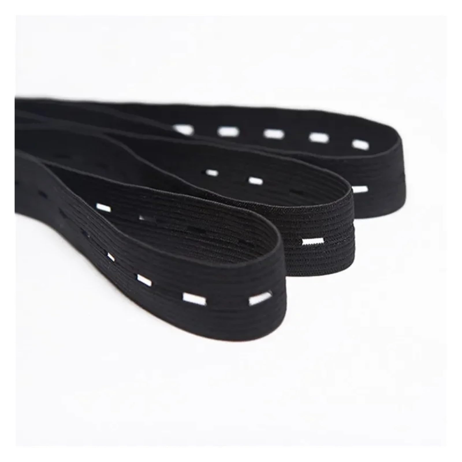 Cinta De Cinta Con Banda Elástica De Punto Con Ojal | 15/20/25/30mm hilo blanco negro correas elásticas artesanía accesorios de costura DIY 40 metros(25mm white 40meter)