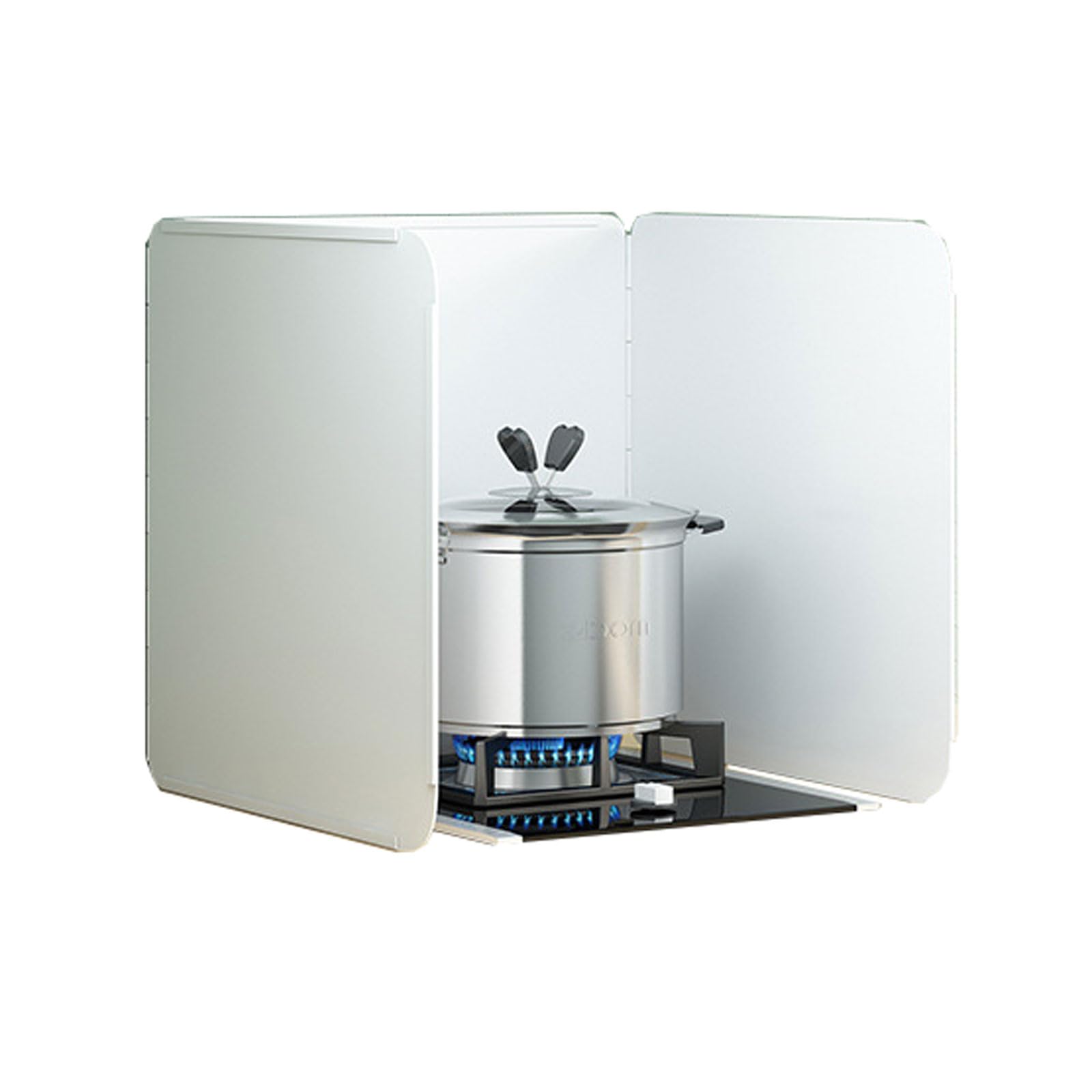 Protector de salpicaduras de aceite plegable blanco para estufas de cocina