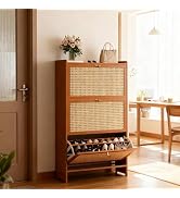 Amazon｜シューズラック 天然竹製 靴箱 スリム フラップ式 下駄箱 大