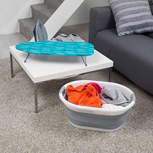 Beldray LA023735PEG Table Top Ironing Board with Cotton Cover, Space Saving Design, Portable & Compact, For Caravans/Smaller Households, Suitable for Left & Right Handed Users, 73 x 31 cm, Peg Print