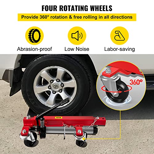 Vevor Wheel Dolly, 2Pcs Car Dolly, 1500 Lbs Capacity Car Jack Dolly, 12'' Wheel Jacks For Cars, Vehicle Positioning Hydraulic Tire Jack, Heavy Duty Ball Bearings Skate For Vehicle Car Auto Repair #TOP4