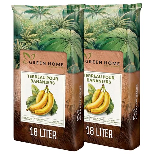 Green Home Terre pour Bananier 36L – Substrat Premium pour Bananier & Plantes Tropicales | Terreau Riche en Nutriments avec Engrais à Libération Lente |...
